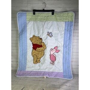Crown Crafts Disney Winnie The Pooh Piglet Butterfly Baby Crib Blanket Comforter